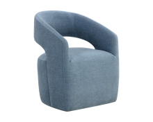 Sunpan 109918 - Lloret Wheeled Dining Armchair - Danny Iceberg